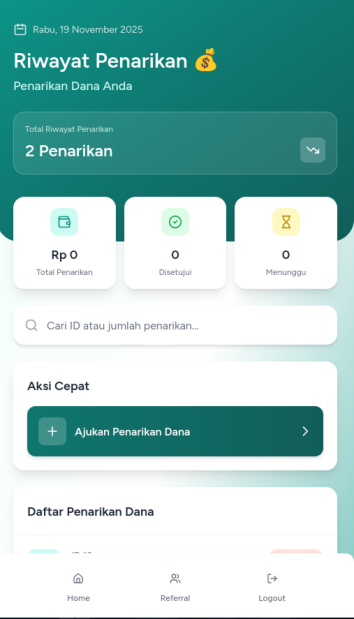 Mobile profile and referral account state
